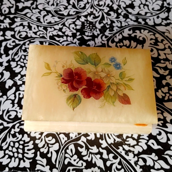 VINTAGE ALABASTER CIGARETTE BOX - Picture 1 of 4